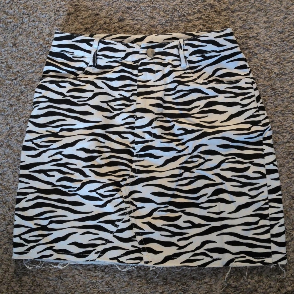 Zebra Print Mini Skirt